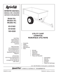 owners manual model no. modelo no. mod&egrave;le no. uTIlITY - Agri-Fab