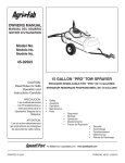 owners manual model no. 45-02922 15 Gallon "Pro" Tow sPraYer