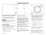 Before Operating Your Washer Operating Steps