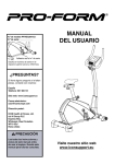 MANUAL DEL USUARIO - Icon Heath & Fitness
