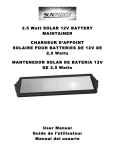2.5 Watt SOLAR 12V BATTERY MAINTAINER CHARGEUR D