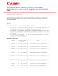 Aviso sobre actualización de Firmware, impresoras PIXMA