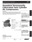 Speedaire Permanently Lubricated Twin Cylinder Air Compressors