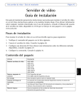 Servidor de v&iacute;deo Gu&iacute;a de instalaci&oacute;n