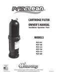 cartridge filter owner`s manual models