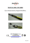 MANUAL DEL USUARIO Llave Dinamométrica Digital SPEEDRILL