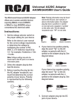 Universal AC/DC Adapter AH3WH/AH5WH User`s Guide Instructions: