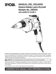 MANUAL DEL USUARIO Destornillador para Drywall