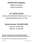 OPERATOR`S MANUAL 46" SNOW BLADE Model