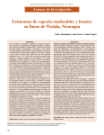 Existencias de especies maderables y frutales en fincas de