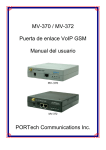 MV-370 / MV-372 Puerta de enlace VoIP GSM Manual del usuario