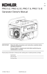 PRO 5.2, PRO 5.2 E, PRO 7.5, PRO 7.5 E Generator Owner`s Manual