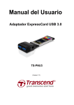 Manual del Usuario Adaptador ExpressCard USB 3.0 TS-PNU3