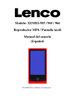 Modelo: XEMIO-955 / 965 / 966 Reproductor MP4 / Pantalla t&aacute;ctil