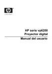 HP serie vp6200 Proyector digital Manual del usuario