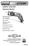 COMPACT HAND SAW Operator`s Manual