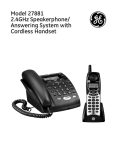 Answering System with Cordless Handset
