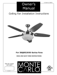 Owner`s Manual - Monte Carlo Fan Company