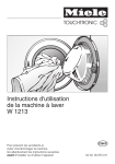Instructions d`utilisation de la machine &agrave; laver W 1213