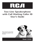 Two-Line Speakerphone with Call Waiting Caller ID User`s Guide