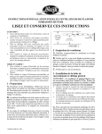 LISEZ ET CONSERVEZ CES INSTRUCTIONS
