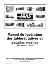 Manuel de l`op&eacute;rateur des tables rotatives et poup&eacute;es mobiles
