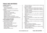 TABLE DES MATIÈRES