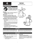 safety warnings submersible sump pump sp25a, sp33a