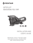 OPTIFLO&reg; ABOVEGROUND POOL PUMP