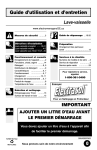 Guide d`utilisation et d`entretien Lave-vaisselle