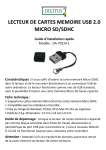 LECTEUR DE CARTES MEMOIRE USB 2.0 MICRO SD/SDHC