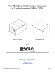 Guide d`Installation et d`Opération pour Commutateur de Transfert