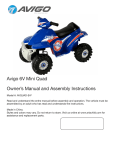 Owner`s Manual and Assembly Instructions Avigo 6V