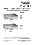 installation & operation manual heavy duty electric griddles models