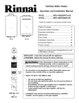 Operation and Installation Manual Tankless Water Heater