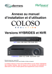 Annexe au manuel d`installation et d`utilisation Versions HYBRIDES