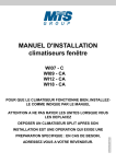 MANUEL D`INSTALLATION climatiseurs fen&ecirc;tre WI07