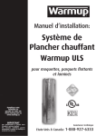 Système de Plancher chauffant Warmup ULS pour moquettes