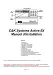 C&K Systems Active 5X Manuel d`installation