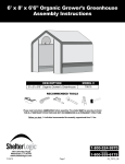 6` x 8` x 6`6" organic Grower`s Greenhouse Assembly Instructions