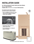 INSTALLATION GUIDE For 100 Amp Automatic Transfer Switch