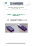 Infrastructure de Confiance CA Certificat MANUEL D`INSTALLATION