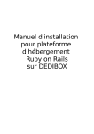 Manuel d`installation pour plateforme d`hébergement Ruby on Rails