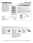 LiftMaster, 823LM, téléinterrupteur d`éclairage, manuel d`installation