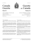 Canada Gazette, Part II - Publications du gouvernement du Canada