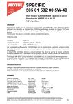 SPECIFIC 505 01 502 00 5W-40 Huile Moteur VOLKSWAGEN