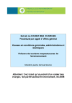 CAHIER DES CHARGES CONCERNANT XXX