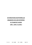 AUTORISATIONS EXCEPTIONNELLES DEMANDEES PAR UNE
