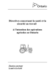 Directives concernant la sant&eacute; et la s&eacute;curit&eacute; au travail &agrave; l`intention