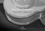 Manuel d`Entretien Owner`s Manual
